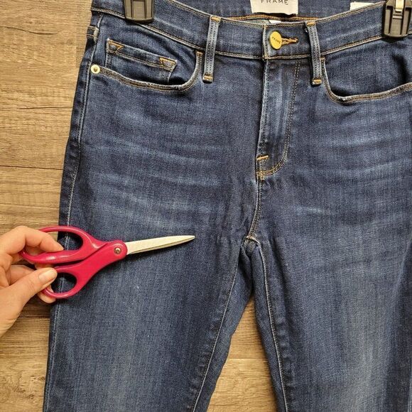 Frame Le Skinny De Jeanne Blue Dublin Wash Womens Size 26 Stretch Denim Casual - Picture 8 of 16